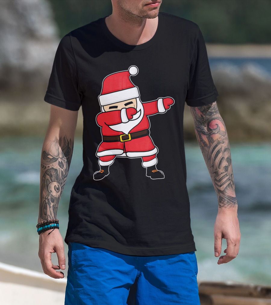 Dabbing Santa Claus Funny Christmas Pose T-Shirt