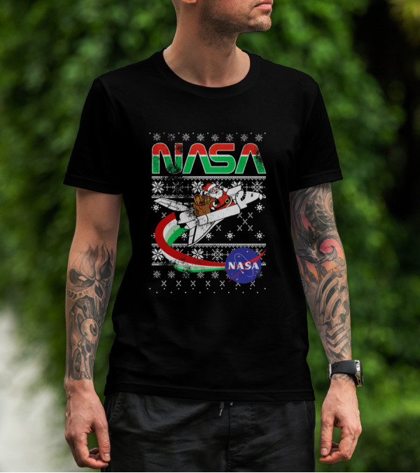 NASA Santa Sleigh Rocket Christmas Extravaganza T-Shirt