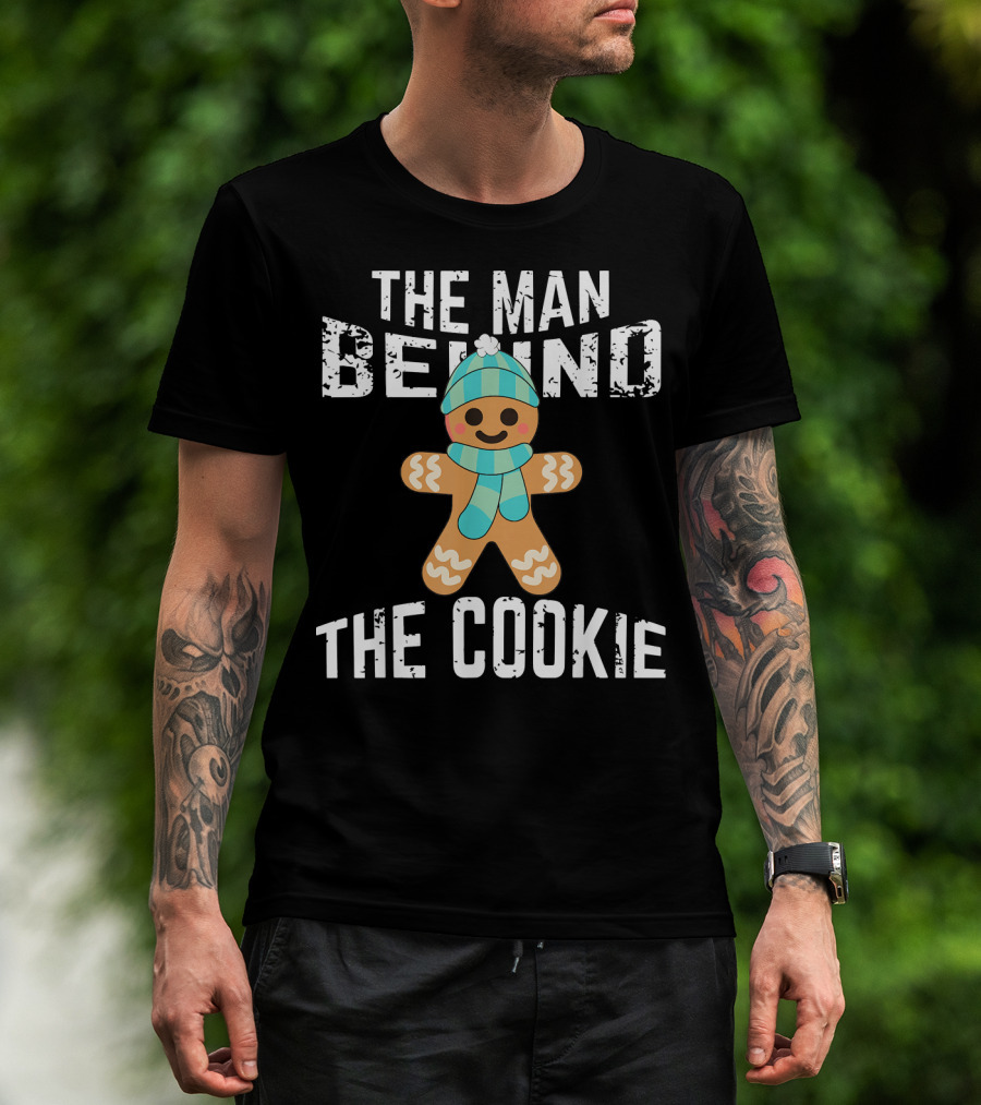 The Man Behind The Cookie Mens Christmas Pregnancy Announcement T-Shirt