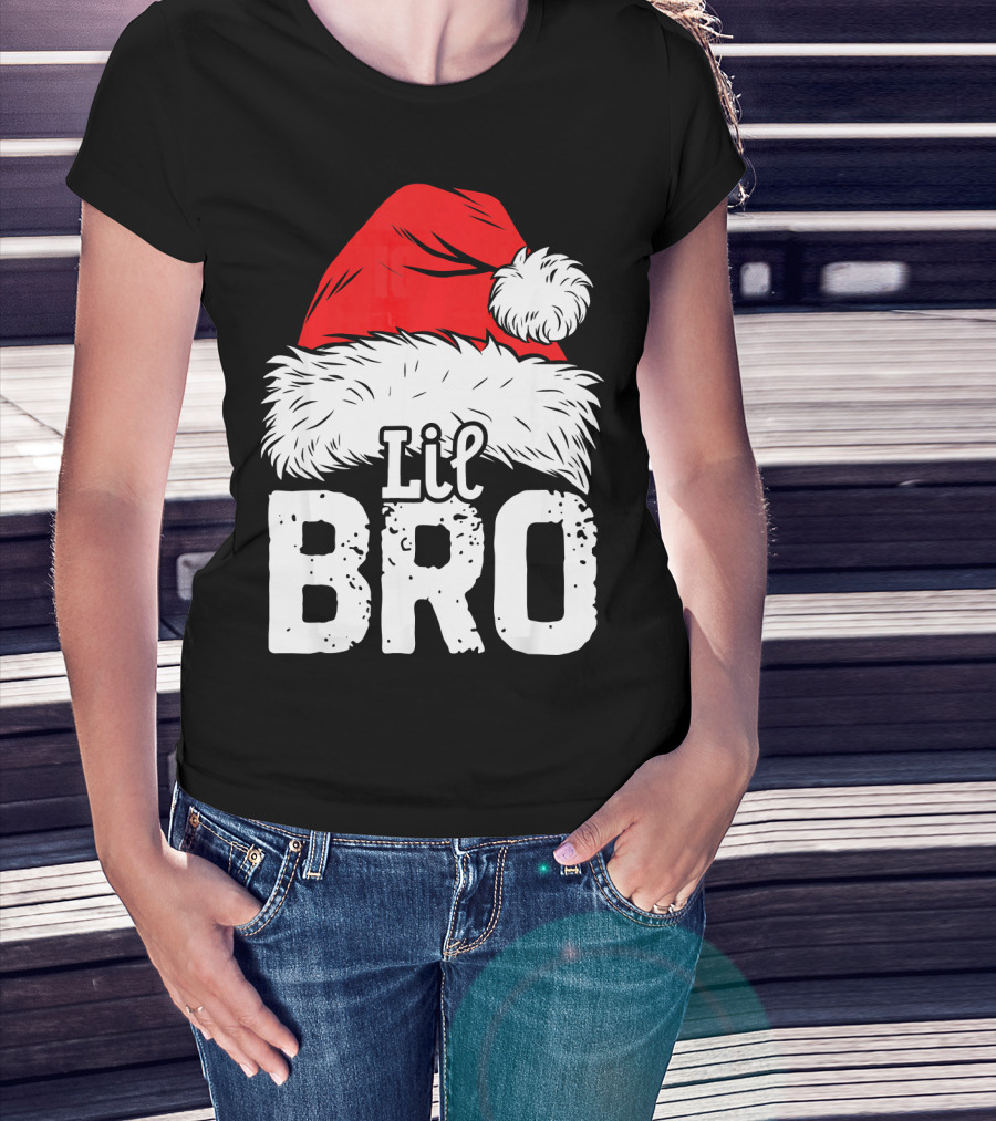 Lil Bro Santa Hat Christmas T-Shirt