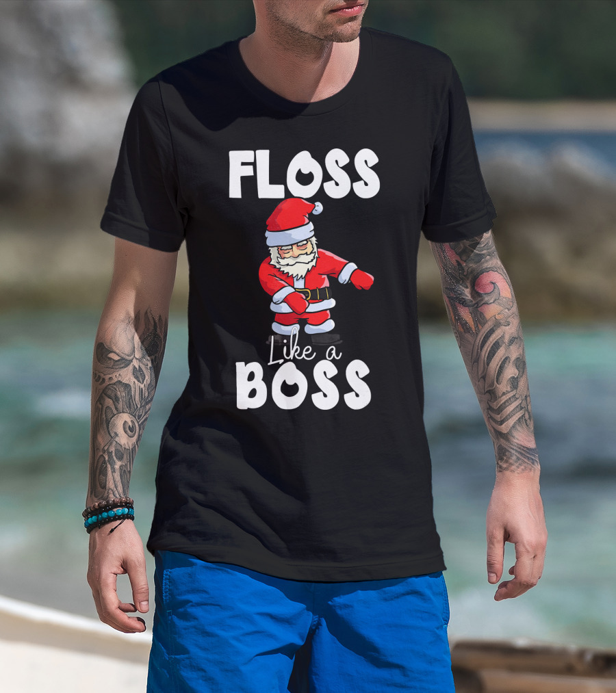 Floss Like A Boss Santa T-Shirt