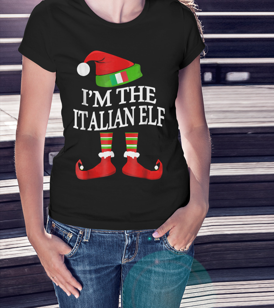 I'm The Italian Elf Festive Christmas Group Family Pajama Holiday Matching T-Shirt