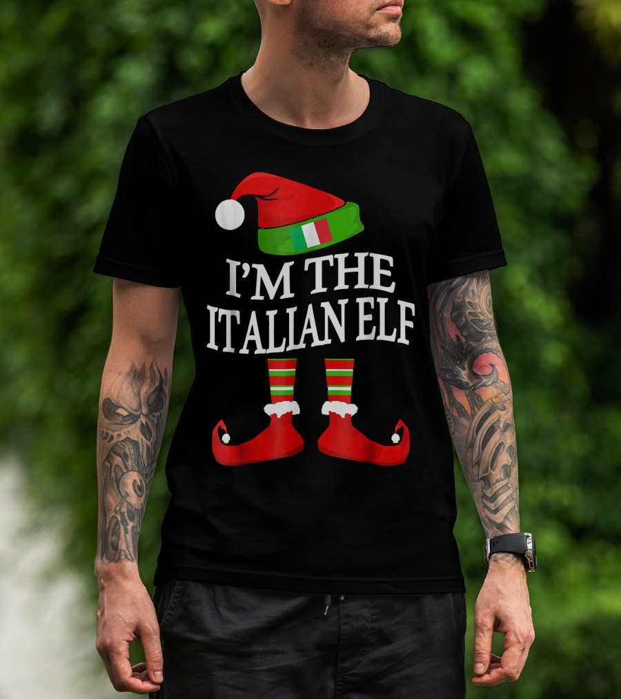 I'm The Italian Elf Festive Christmas Group Family Pajama Holiday Matching T-Shirt