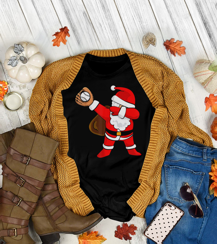 Santa Dabbing with Baseball Glove T-Shirt