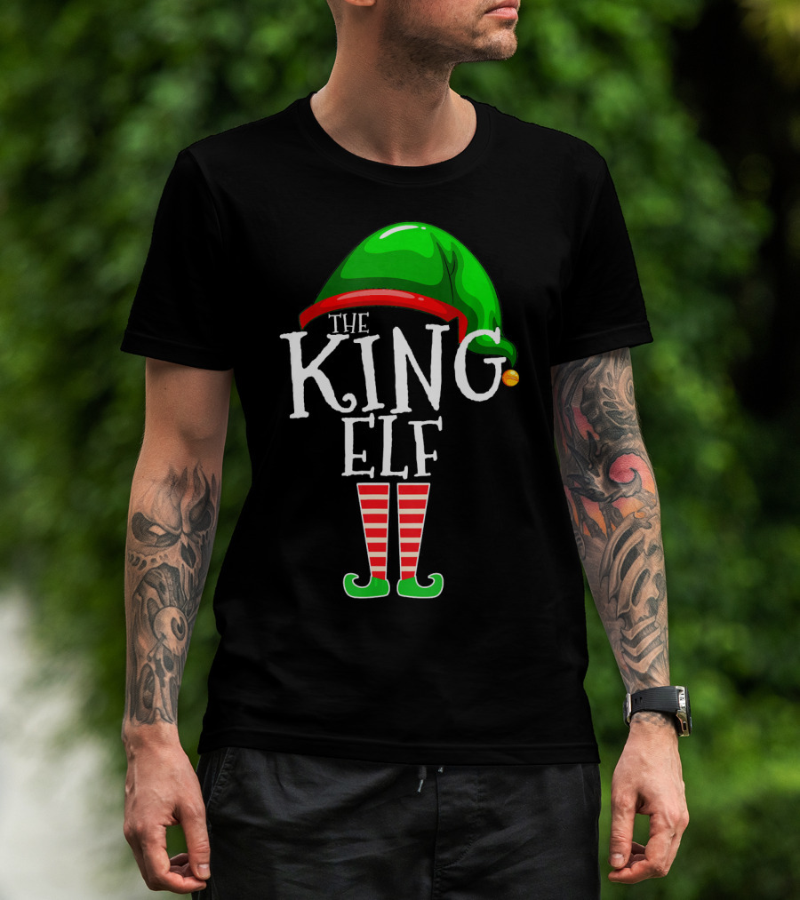 The King Elf Family Matching Group Christmas Outfit Holiday Helper T-Shirt