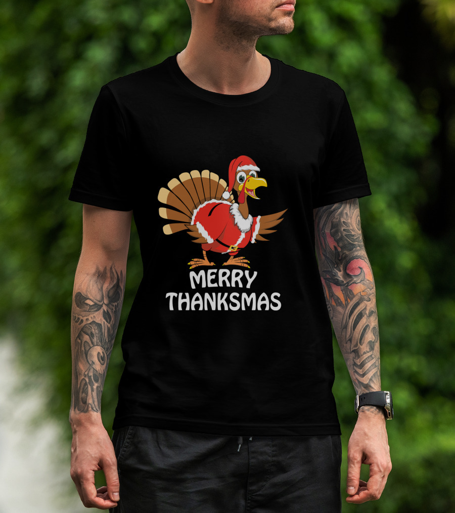 Merry Thanksmas Santa Turkey T-Shirt