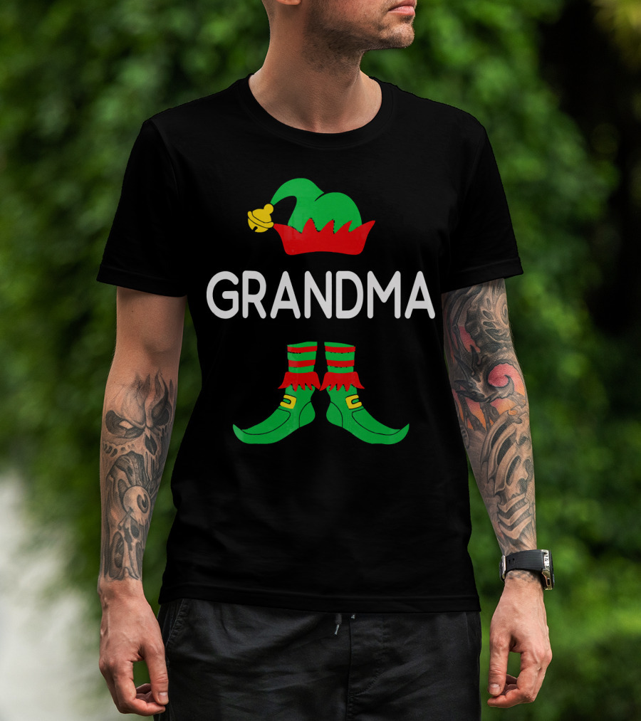 GRANDMA Elf Hat And Shoes Holiday T-Shirt
