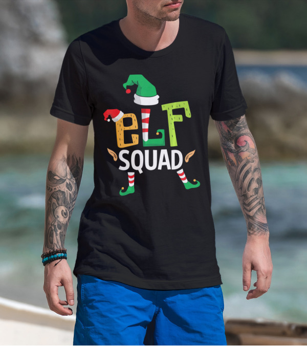 Elf Squad Funny Elves Family Christmas T-Shirt