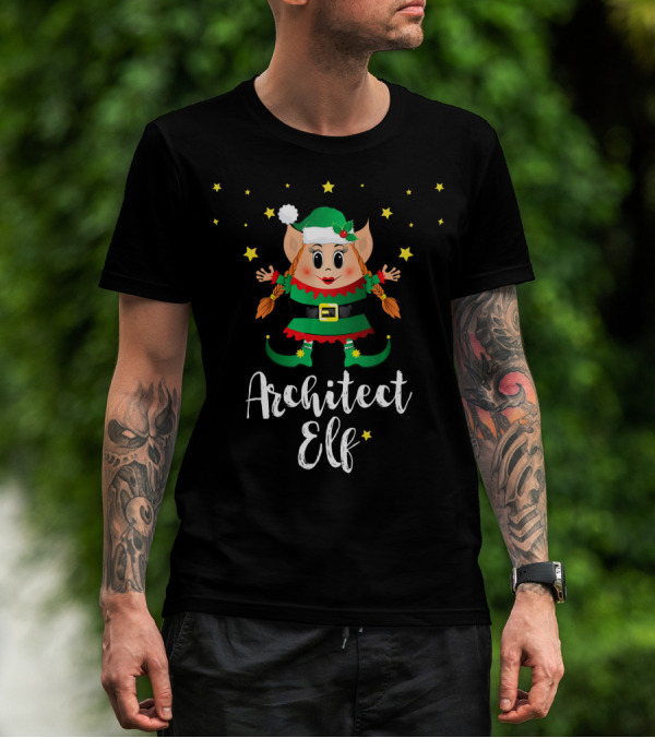 Architect Elf Women Matching Family Christmas T-Shirt