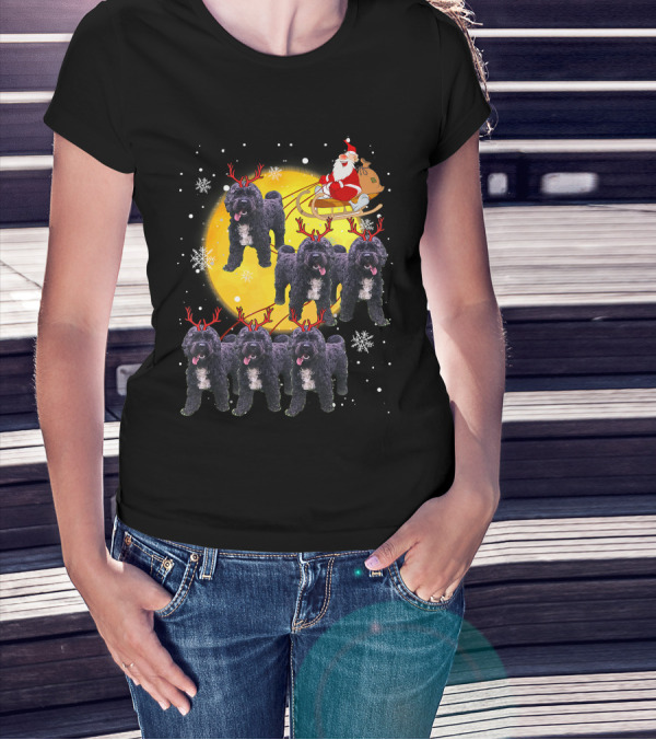 Cockapoo Reindeer Santa Sleigh Christmas Funny Cocka T-Shirt