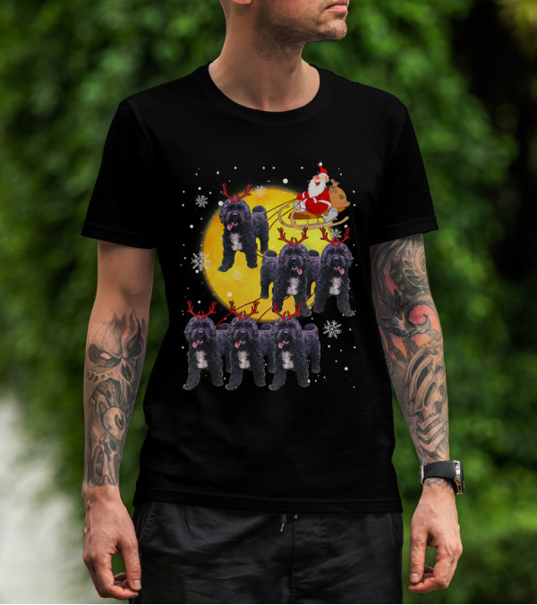 Cockapoo Reindeer Santa Sleigh Christmas Funny Cocka T-Shirt