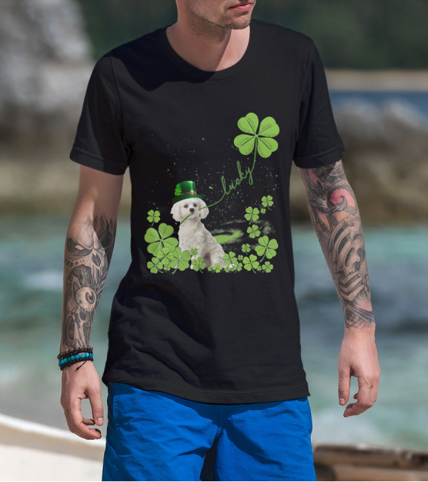 Lucky Shamrock Maltese Dog St Patrick's Day T-Shirt