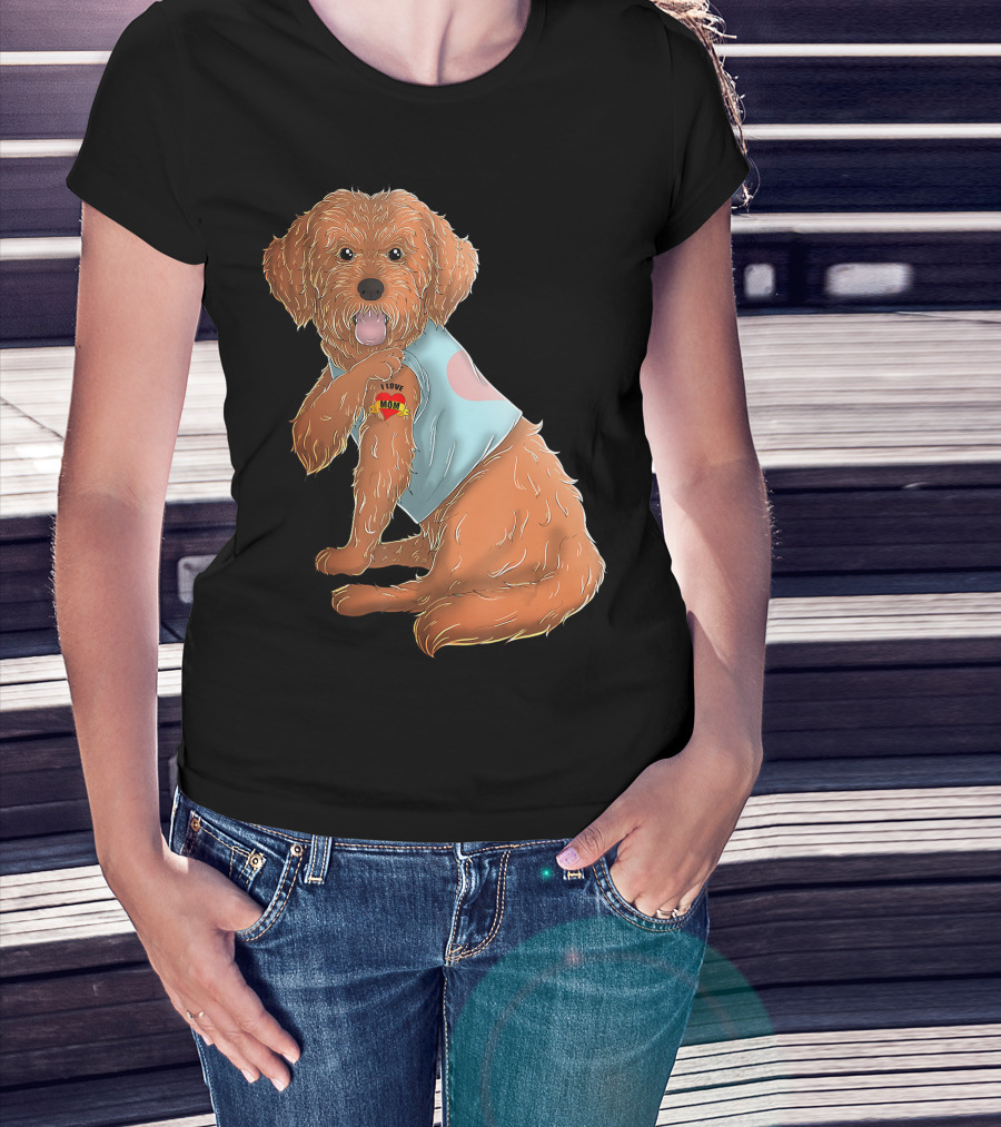 Cockapoo Dog I Love Mom Tattoo T-Shirt