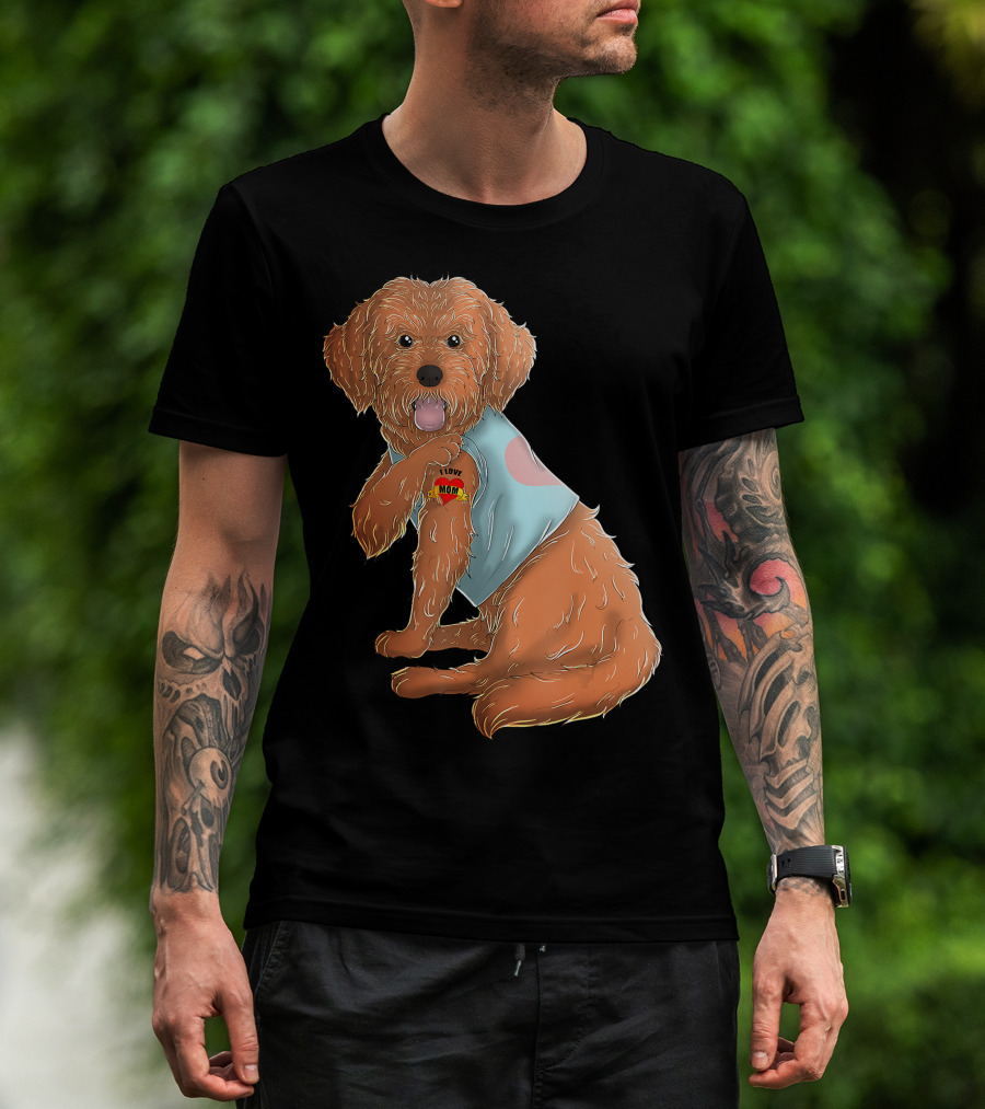 Cockapoo Dog I Love Mom Tattoo T-Shirt