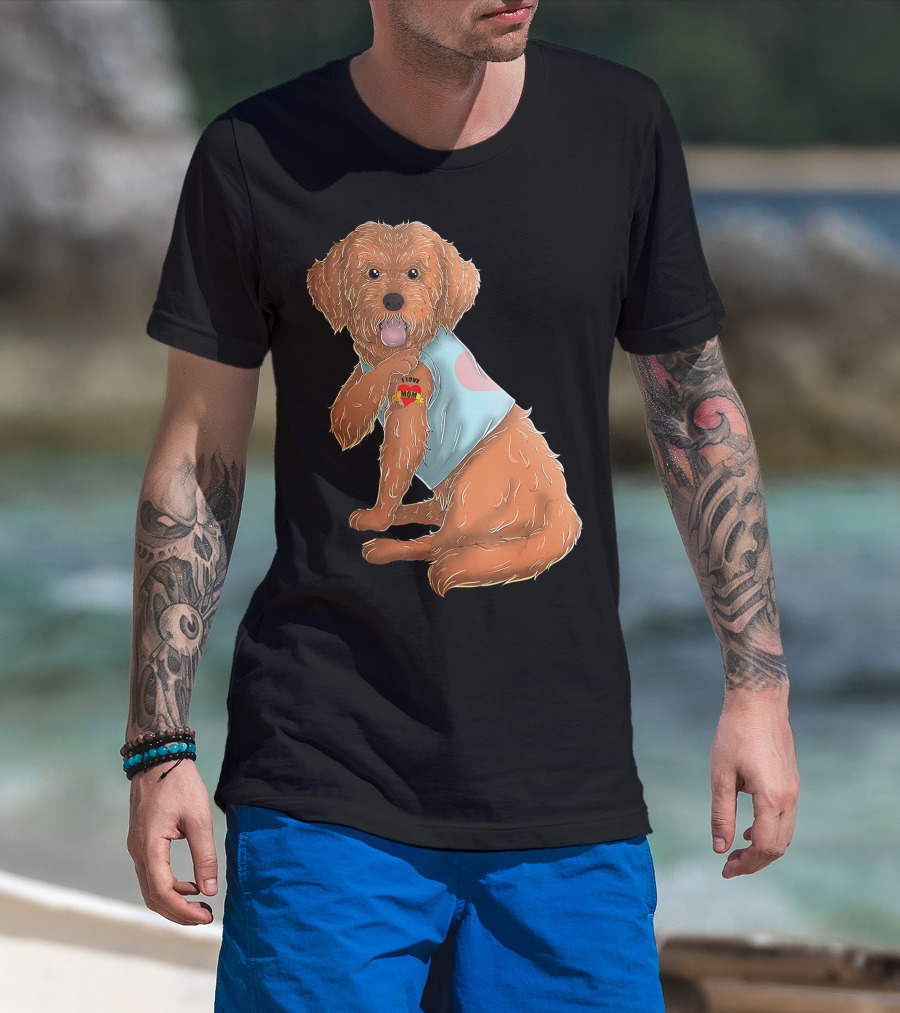 Cockapoo Dog I Love Mom Tattoo T-Shirt