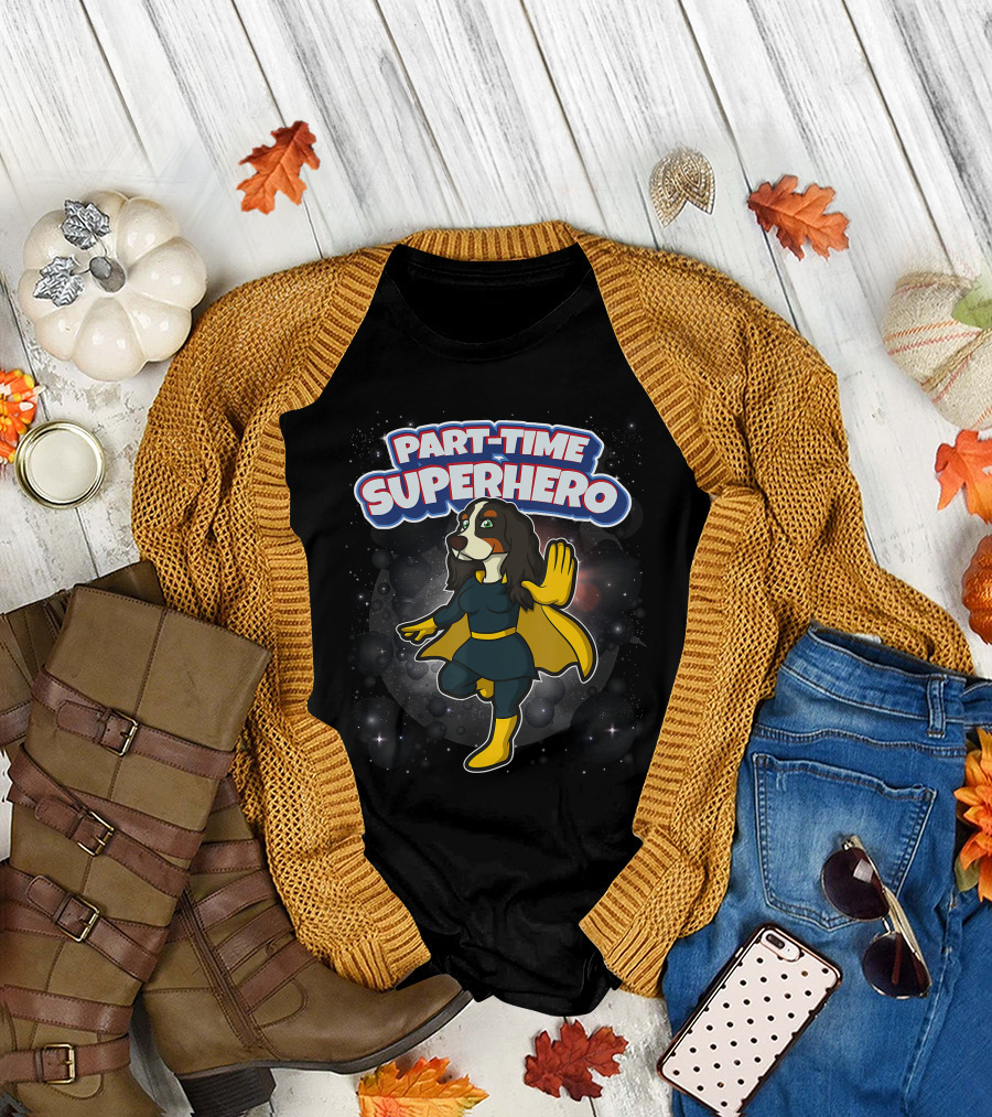 Part-Time Superhero English Cocker Spaniel Comic T-Shirt