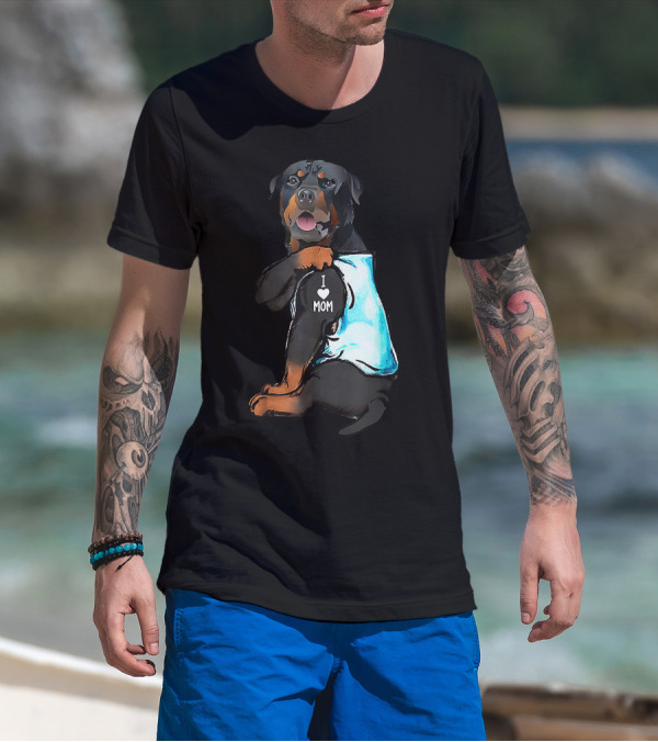 I Love Mom Rottweiler Tattoo T-Shirt