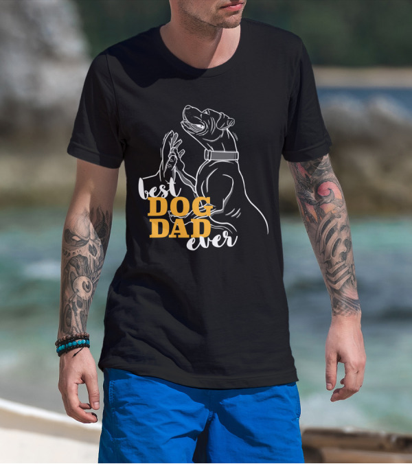 Best Dog Dad Ever Pitbull Boxer T-Shirt