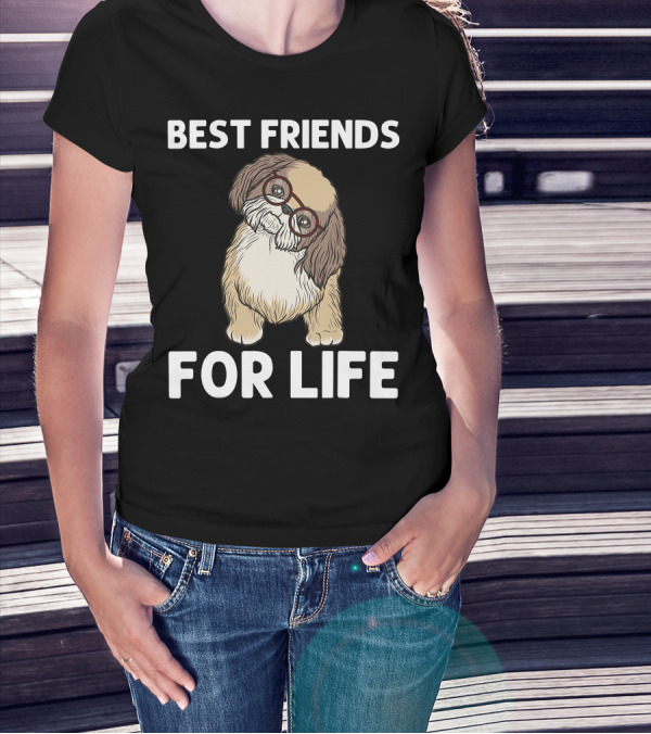 Best Friends For Life Cool Shih Tzu Puppy Pet T-Shirt