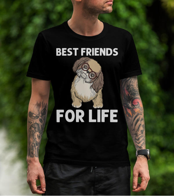 Best Friends For Life Cool Shih Tzu Puppy Pet T-Shirt