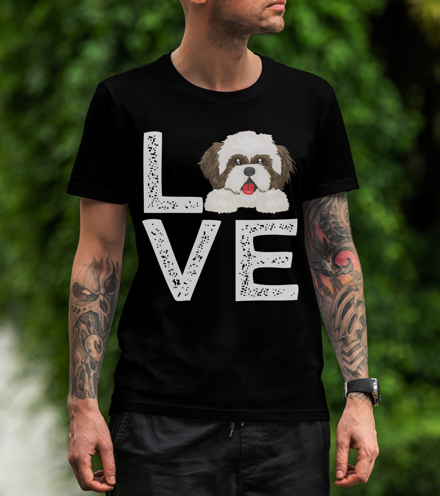 I Love My Shih Tzu Funny Shih Tzu Dog Lover Cute Shih Tzu Love T-Shirt