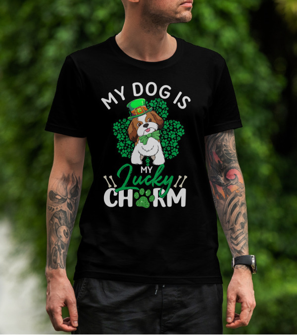 My Shih Tzu Lucky Charm Dog Lover St Patrick's Day T-Shirt