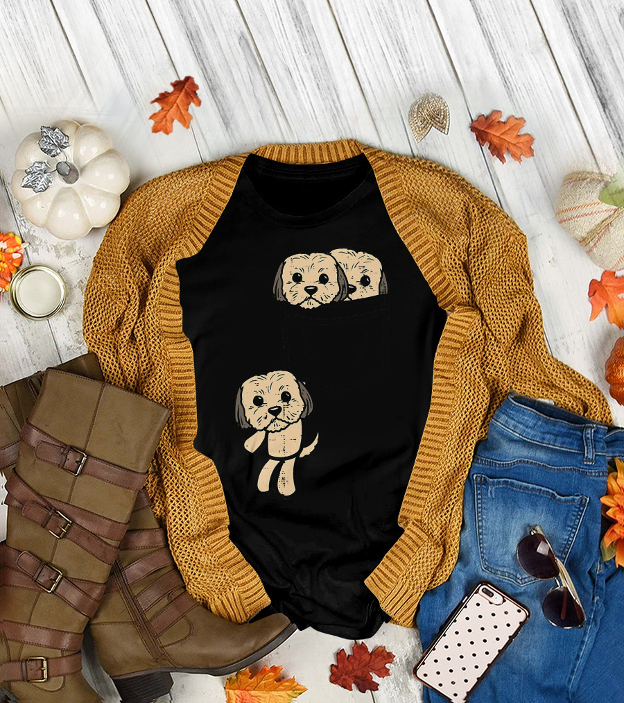 Pocket Shih Tzu Puppies Cute Animal Dog Lover Pet T-Shirt