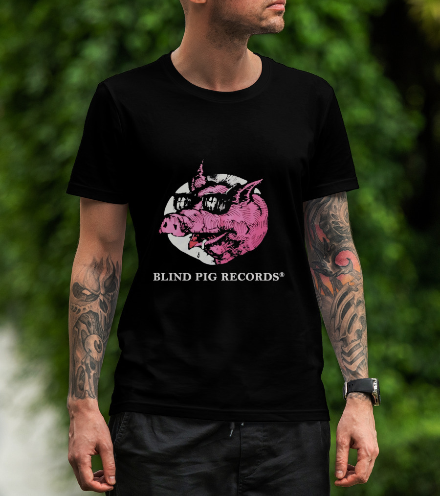 BLIND PIG RECORDS Pink Pig In Sunglasses T-Shirt