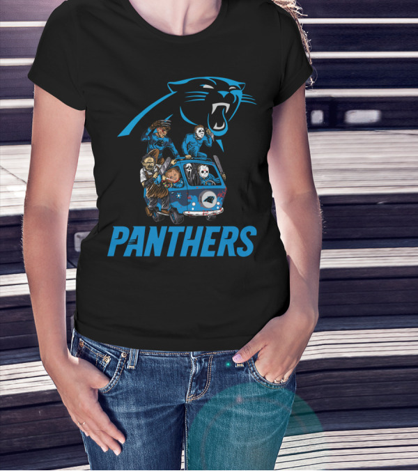 Panthers Horror Movie Icons In Van T-Shirt