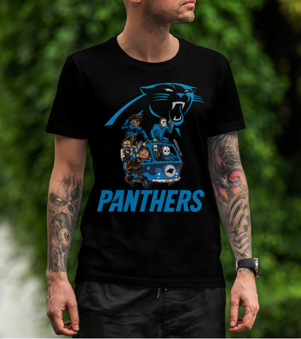 Panthers Horror Movie Icons In Van T-Shirt