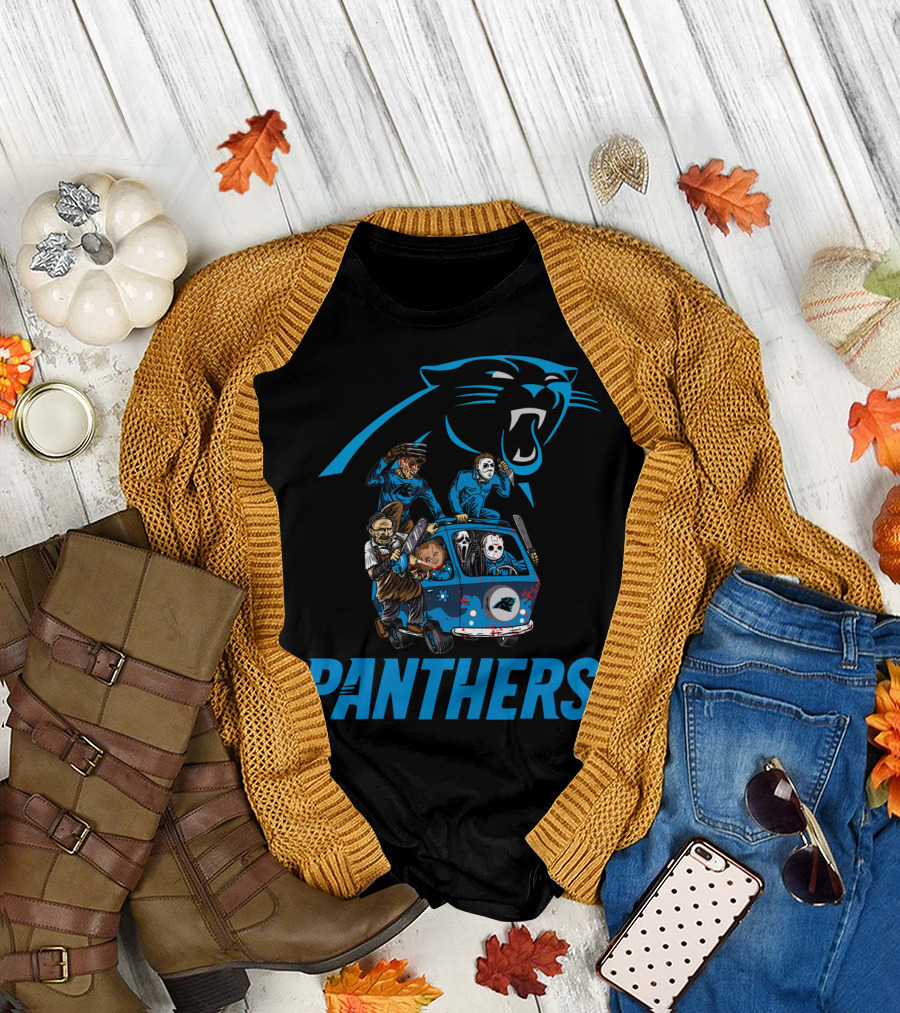 Panthers Horror Movie Icons in Van T-Shirt