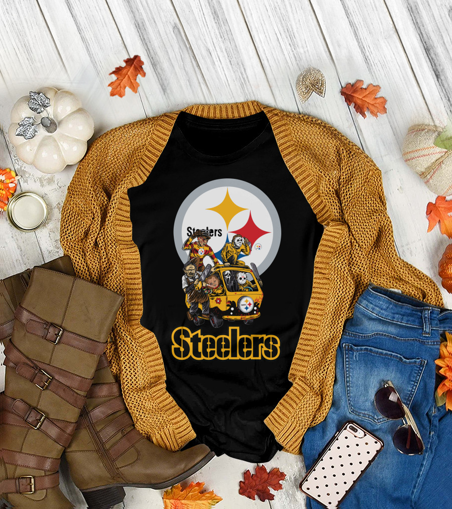 Steelers Horror Movies Edition Scooby-Doo Van Characters Football T-Shirt