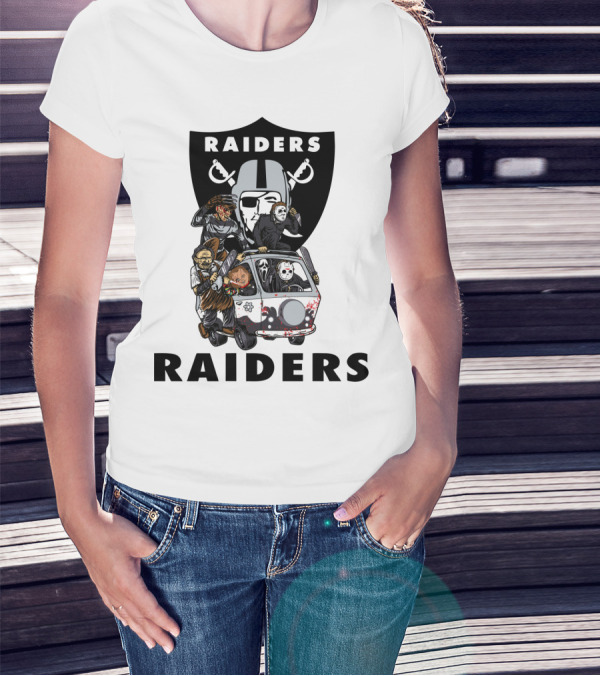 Raiders Horror Movies Edition Retro Van Halloween Crossover T-Shirt