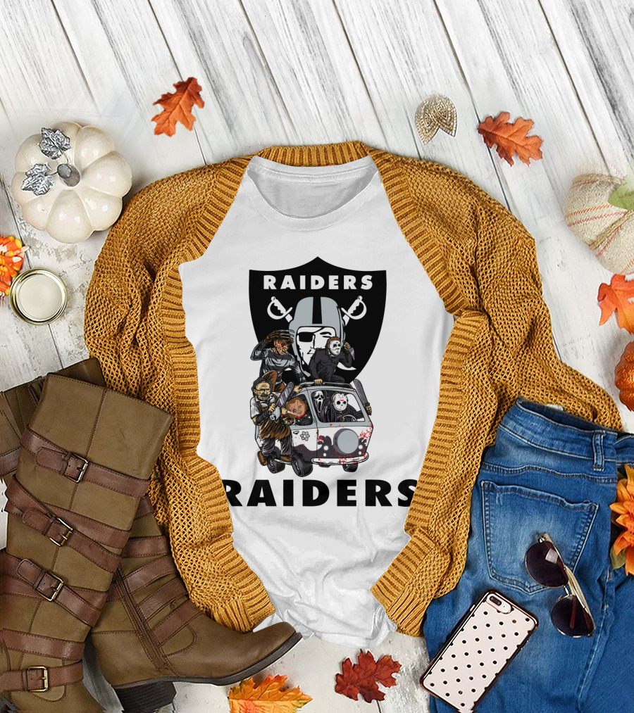 Raiders Horror Movies Edition Retro Van Halloween Crossover T-Shirt