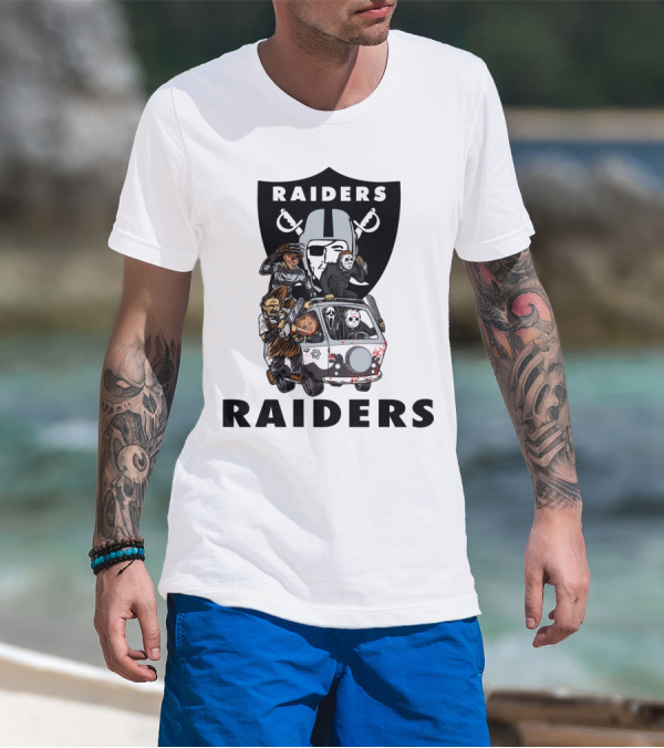 Raiders Horror Movies Edition Retro Van Halloween Crossover T-Shirt
