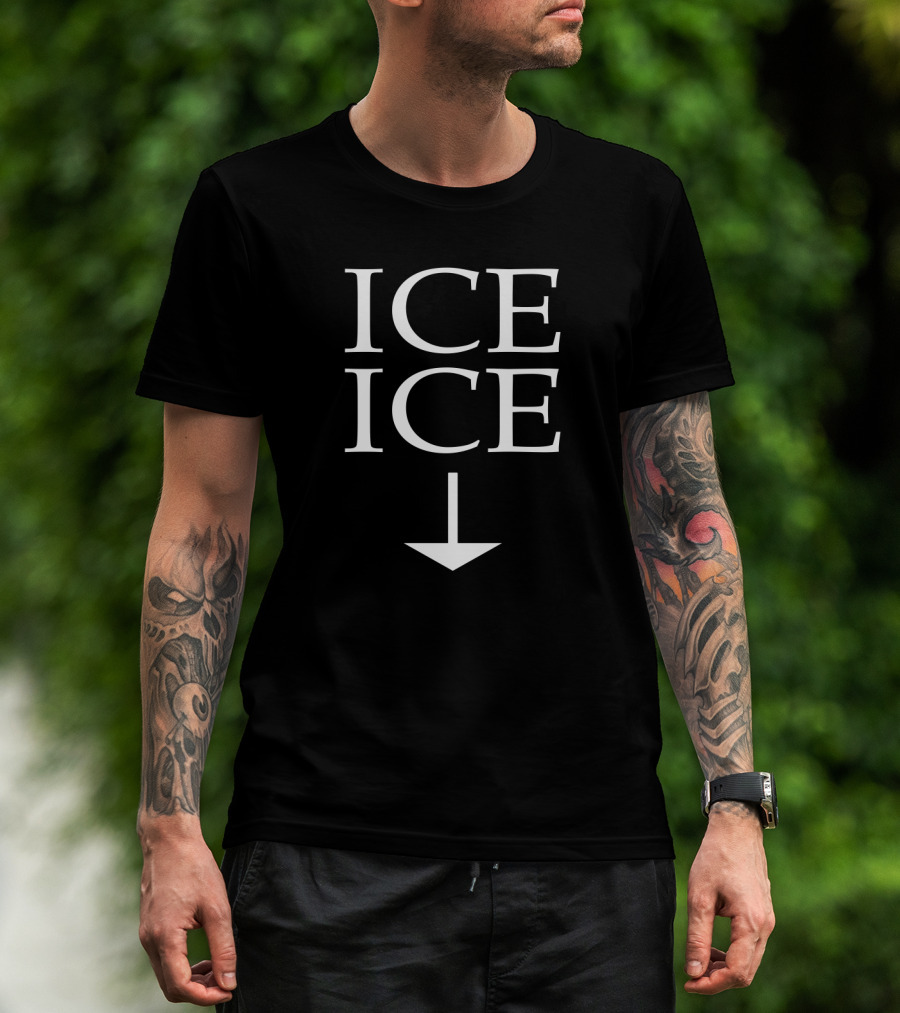 Ice Ice Funny Pregnant Mom Arrow Down Mother Women T-Shirt