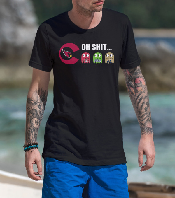 Arizona Cardinals Oh Shit Pacman San Francisco 49ers Seattle Seahawks Los Angeles Rams T-Shirt