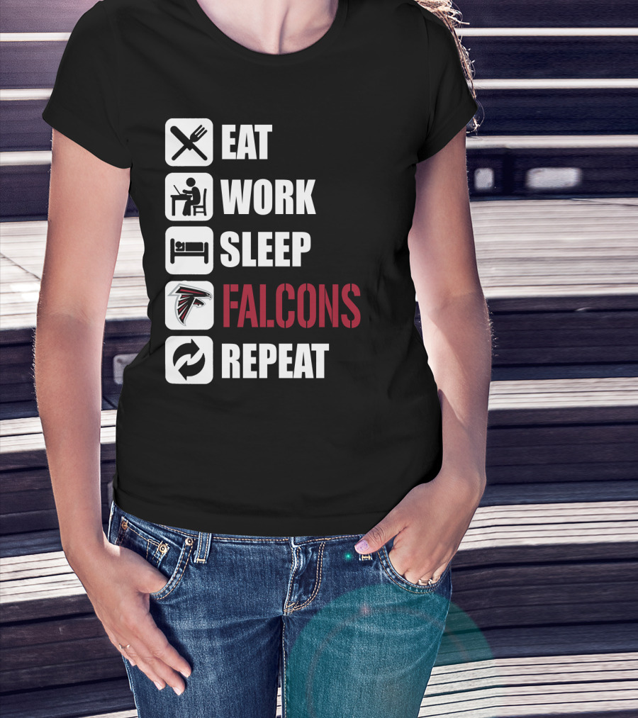 Eat Work Sleep Atlanta Falcons Repeat T-Shirt