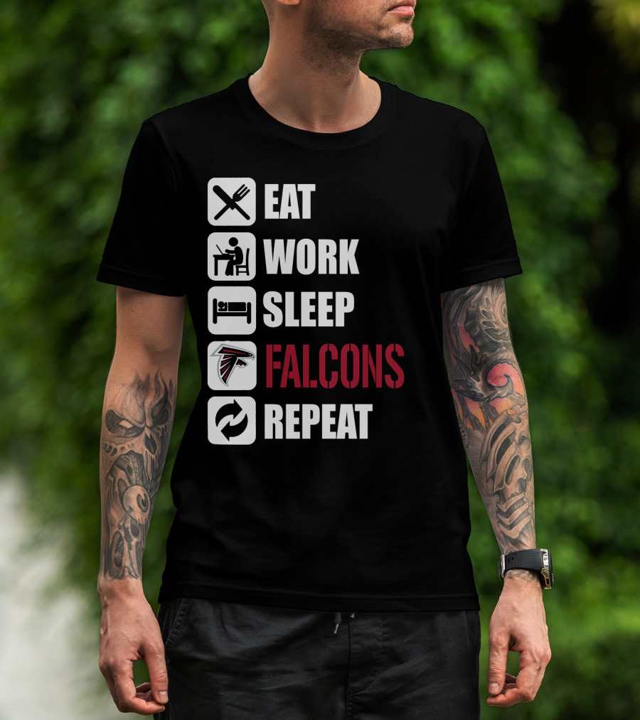 Eat Work Sleep Atlanta Falcons Repeat T-Shirt
