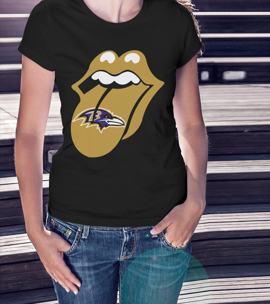 Baltimore Ravens Rolling Stones Tongue T-Shirt