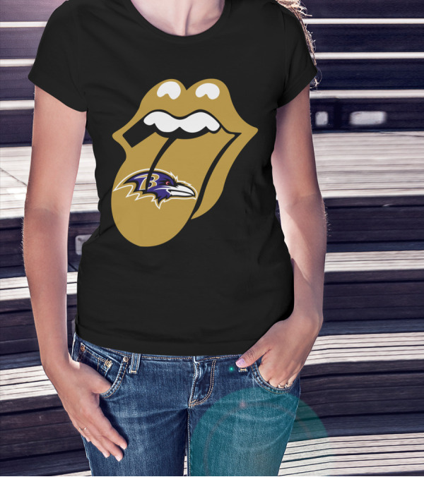 Baltimore Ravens Rolling Stones Tongue T-Shirt