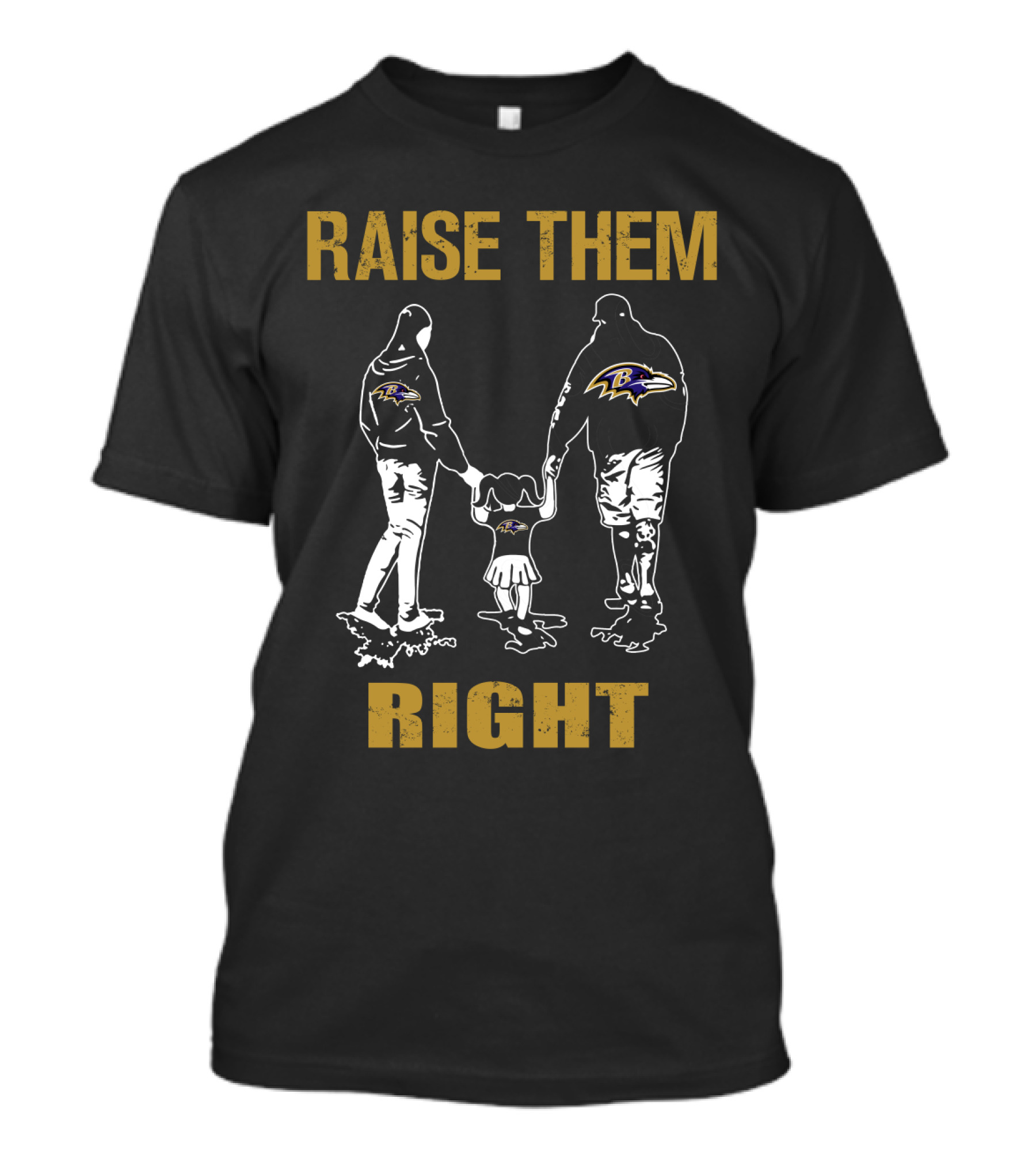 Raise Them Right Baltimore Ravens Family 팬 T-Shirt
