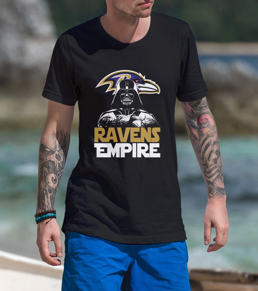 Baltimore Ravens Empire Darth Vader Crossover T-Shirt