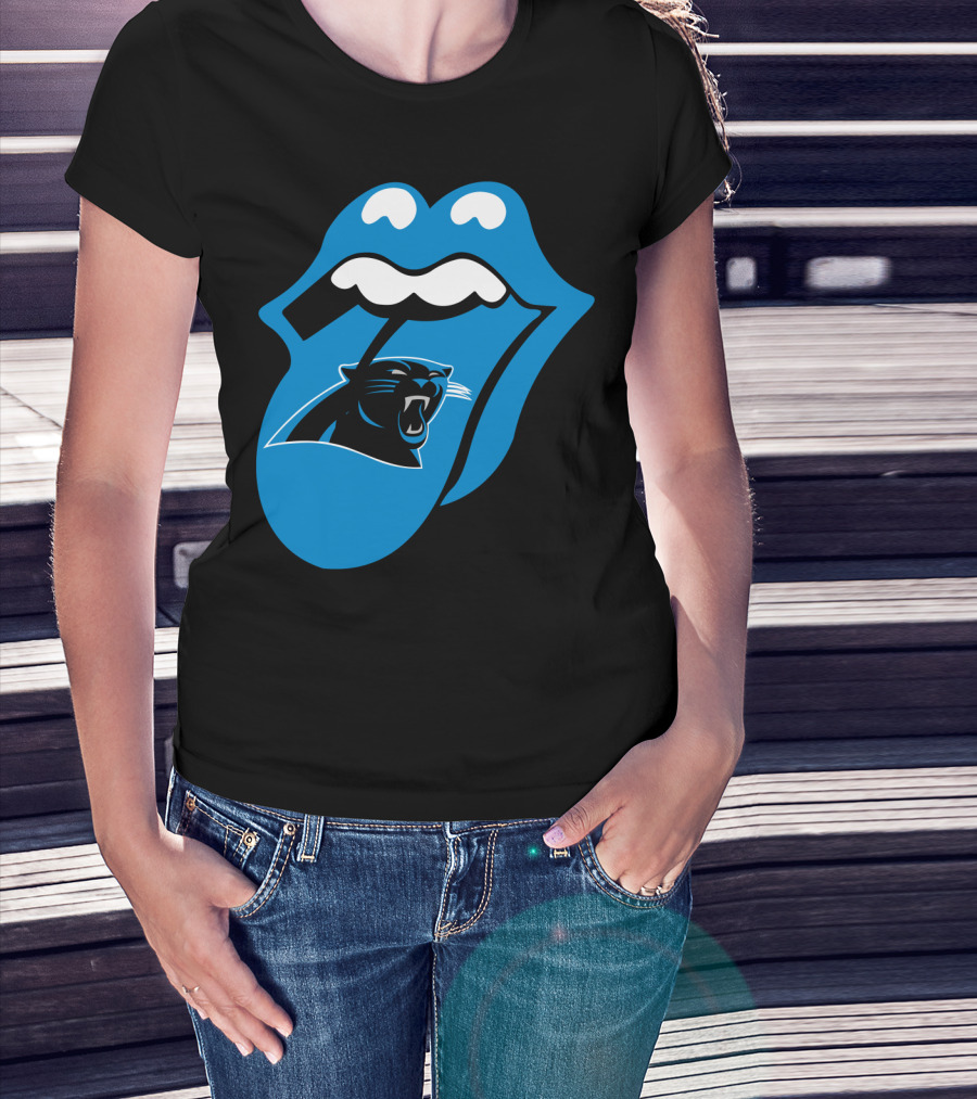 Carolina Panthers Blue Tongue Logo Fusion T-Shirt