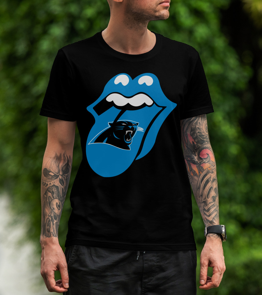 Carolina Panthers Blue Tongue Logo Fusion T-Shirt