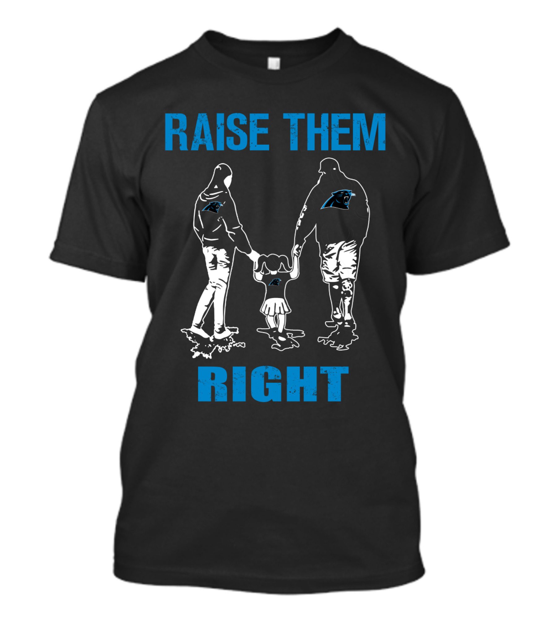 Raise Them Right Carolina Panthers Family Fans T-Shirt
