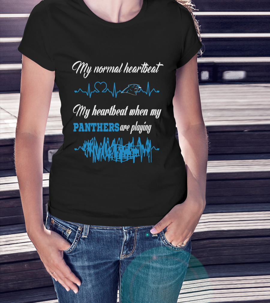 My Normal Heartbeat My Heartbeat When My Panthers Are Playing T-Shirt