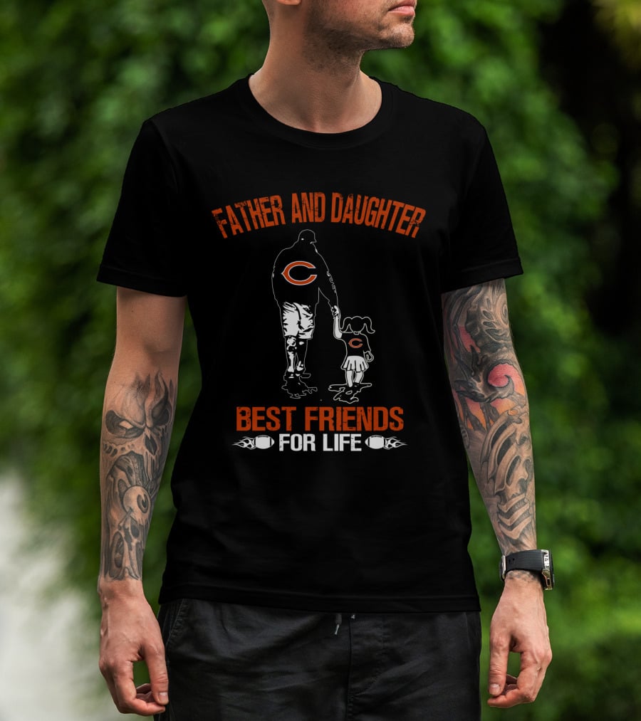 Father And Daughter Best Friends For Life Chicago Bears T-Shirt