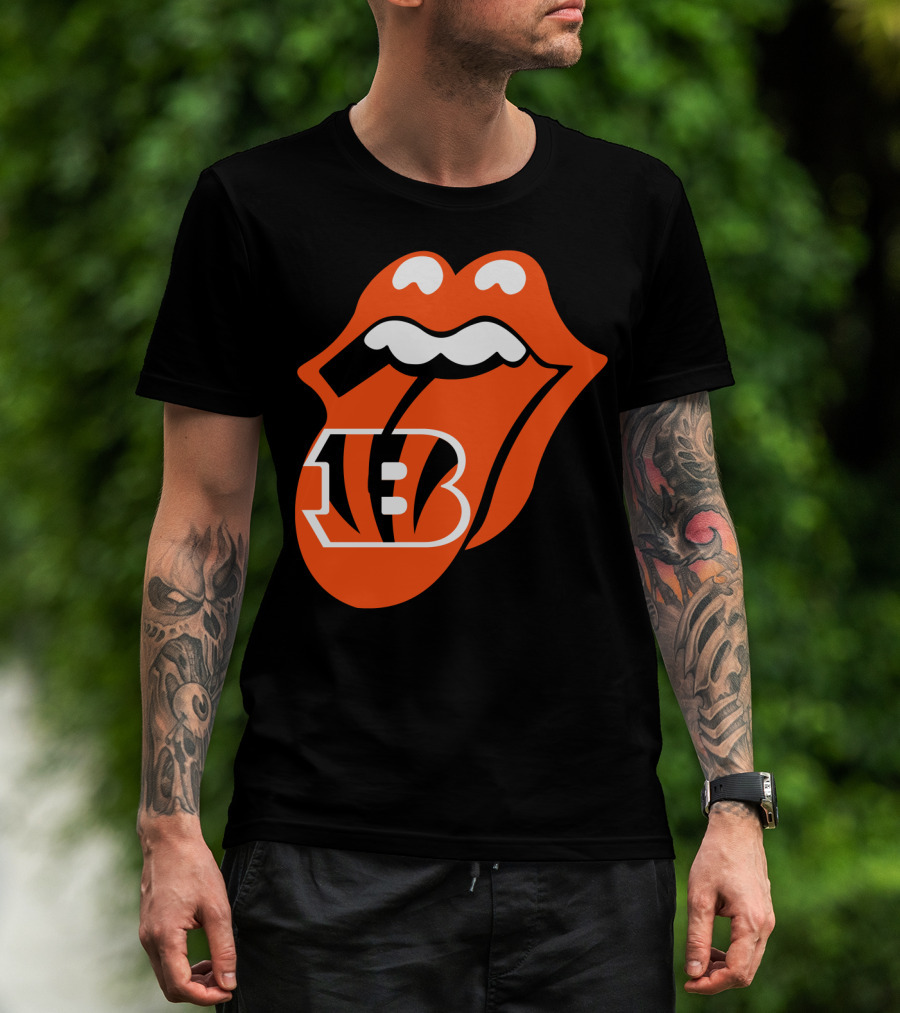 Cincinnati Bengals Iconic Tongue Logo Fusion T-Shirt