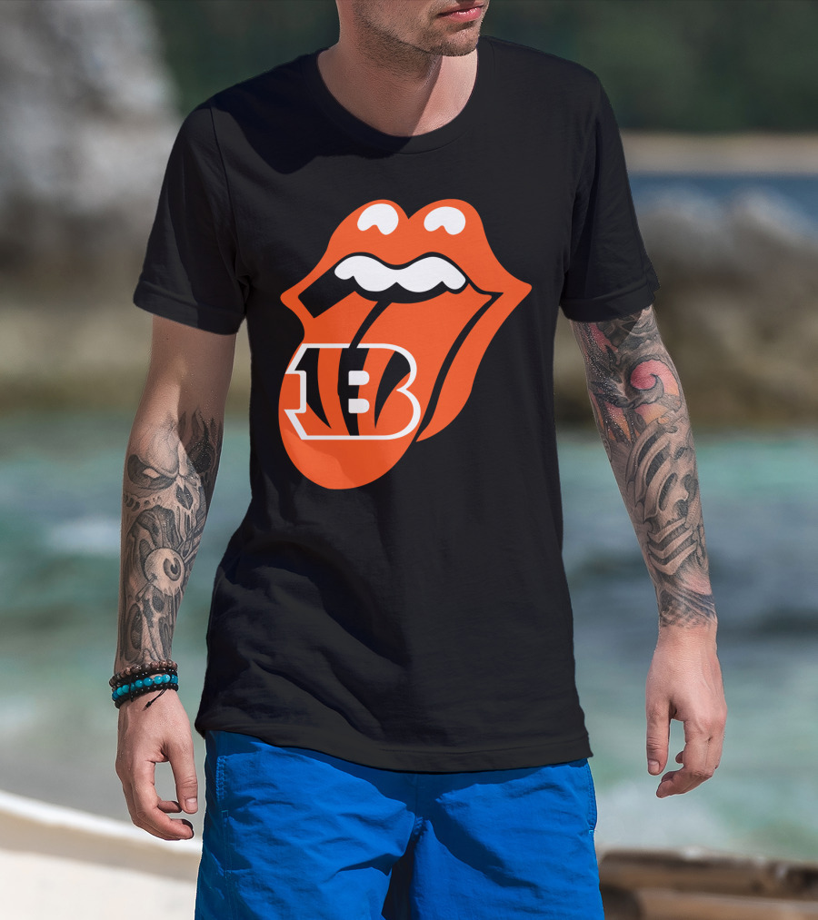 Cincinnati Bengals Iconic Tongue Logo Fusion T-Shirt